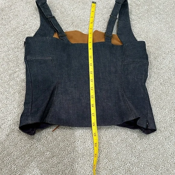 Vintage & Rare Custom Denim Corset-like Top w/Ultra Suede - Picture 4 of 10